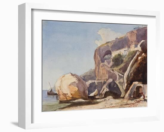 The Capuchin Monastery at Amalfi from the Beach-Giacinto Gigante-Framed Giclee Print