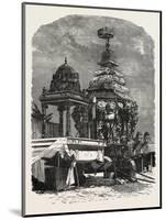 The Car of Juggernaut. Hindu Ratha Yatra Temple Car-null-Mounted Giclee Print