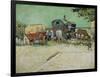 The Caravans, Gypsy Camp Near Arles (Les Roulottes / Campement De Bohémiens), 1888-Vincent van Gogh-Framed Giclee Print