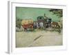 The Caravans, Gypsy Camp Near Arles (Les Roulottes / Campement De Bohémiens), 1888-Vincent van Gogh-Framed Giclee Print