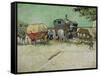 The Caravans, Gypsy Camp Near Arles (Les Roulottes / Campement De Bohémiens), 1888-Vincent van Gogh-Framed Stretched Canvas