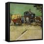 The Caravans, Gypsy Encampment Near Arles, 1888-Vincent van Gogh-Framed Stretched Canvas