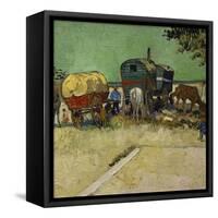 The Caravans, Gypsy Encampment Near Arles, 1888-Vincent van Gogh-Framed Stretched Canvas