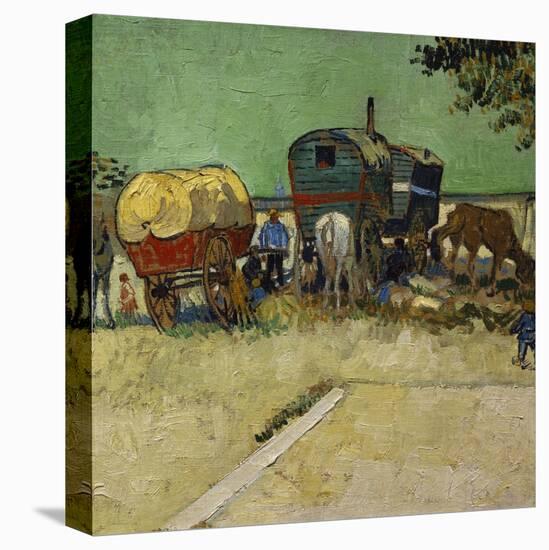 The Caravans, Gypsy Encampment Near Arles, 1888-Vincent van Gogh-Stretched Canvas