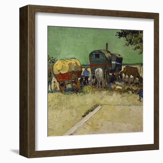 The Caravans, Gypsy Encampment Near Arles, 1888-Vincent van Gogh-Framed Art Print