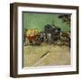 The Caravans, Gypsy Encampment Near Arles, 1888-Vincent van Gogh-Framed Art Print