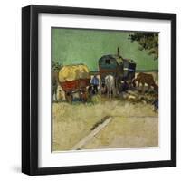 The Caravans, Gypsy Encampment Near Arles, 1888-Vincent van Gogh-Framed Art Print