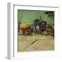 The Caravans, Gypsy Encampment Near Arles, 1888-Vincent van Gogh-Framed Art Print