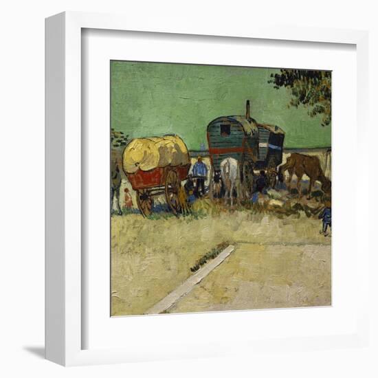 The Caravans, Gypsy Encampment Near Arles, 1888-Vincent van Gogh-Framed Art Print