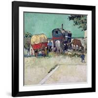 The Caravans, Gypsy Encampment Near Arles, 1888-Vincent van Gogh-Framed Giclee Print