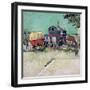 The Caravans, Gypsy Encampment Near Arles, 1888-Vincent van Gogh-Framed Premium Giclee Print