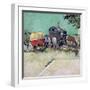 The Caravans, Gypsy Encampment Near Arles, 1888-Vincent van Gogh-Framed Premium Giclee Print