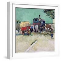 The Caravans, Gypsy Encampment Near Arles, 1888-Vincent van Gogh-Framed Giclee Print