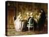 The Card Game-Carl Heinrich Hoff-Stretched Canvas