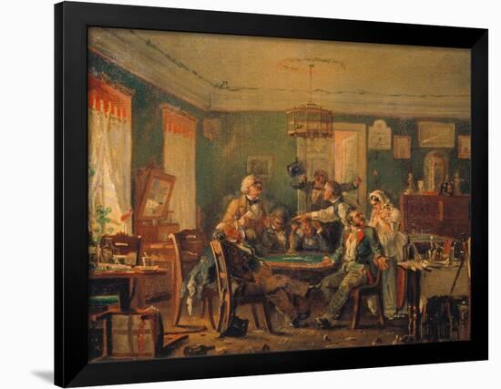 The Card Players, 1850s-Nikolai Petrowitsch Petrow-Framed Giclee Print