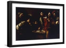 The Card Players, by Bartolomeo Manfredi (Ca 1582-1622), Canvas, Italy, 17th Century-null-Framed Premium Giclee Print