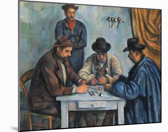 The Card Players-Paul Cézanne-Mounted Art Print