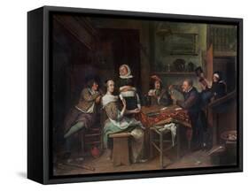 The Card Players-Jan Havicksz. Steen-Framed Stretched Canvas