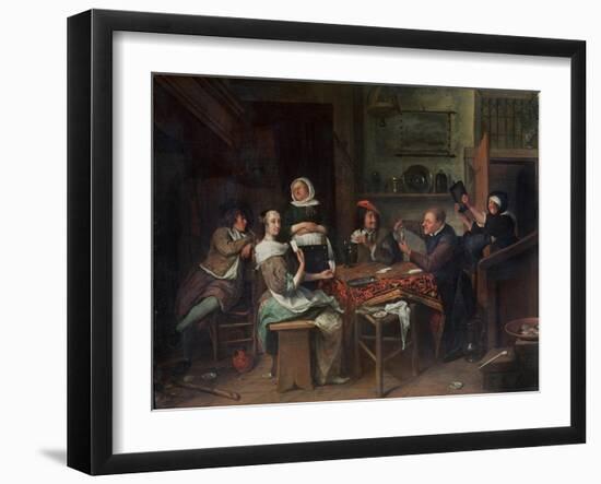 The Card Players-Jan Havicksz. Steen-Framed Giclee Print