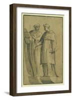 The Cardinal and the Doctor, Between 1500 and 1530-Ugo da Carpi-Framed Giclee Print