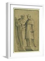 The Cardinal and the Doctor, Between 1500 and 1530-Ugo da Carpi-Framed Giclee Print