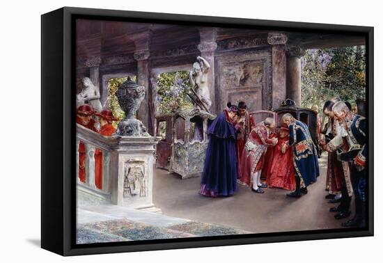 The Cardinal Visits; La Vista Del Cardinal-Jose Gallegos Arnosa-Framed Stretched Canvas