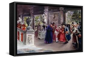 The Cardinal Visits; La Vista Del Cardinal-Jose Gallegos Arnosa-Framed Stretched Canvas