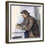 The Cardplayer, 1890-1892-Paul Cézanne-Framed Giclee Print