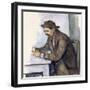 The Cardplayer, 1890-1892-Paul Cézanne-Framed Giclee Print