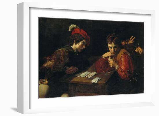 The Cardsharper, C. 1615-1618-Valentin de Boullogne-Framed Giclee Print