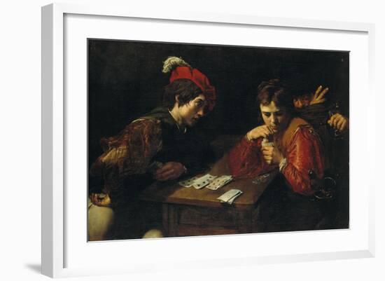 The Cardsharper, C. 1615-1618-Valentin de Boullogne-Framed Giclee Print