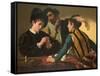 The Cardsharps-Caravaggio-Framed Stretched Canvas