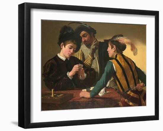 The Cardsharps-Caravaggio-Framed Premium Giclee Print