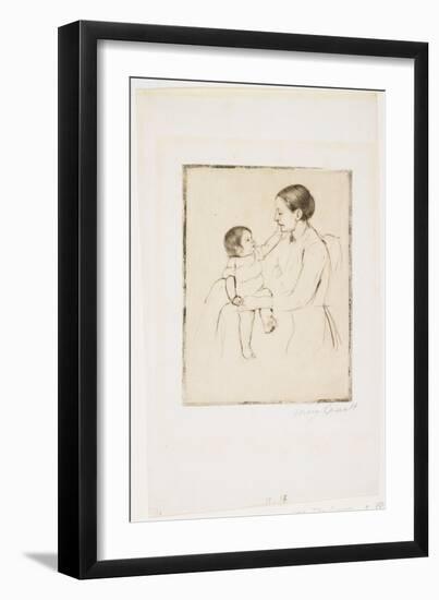The Caress, C. 1891-Mary Cassatt-Framed Giclee Print