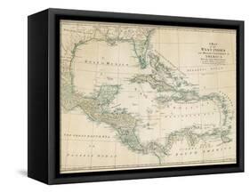 The Caribbean with the West Indies and the Coasts of the United States and the Spanish Possessions-John Blair-Framed Stretched Canvas