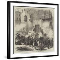 The Carlist Rising in Spain, Attack on the Governor's House at Burgos-null-Framed Giclee Print