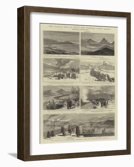 The Carlist War in Spain, the Fighting Round Bilbao-null-Framed Giclee Print