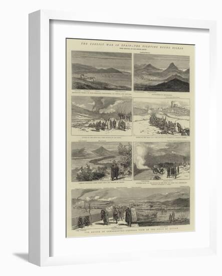 The Carlist War in Spain, the Fighting Round Bilbao-null-Framed Giclee Print