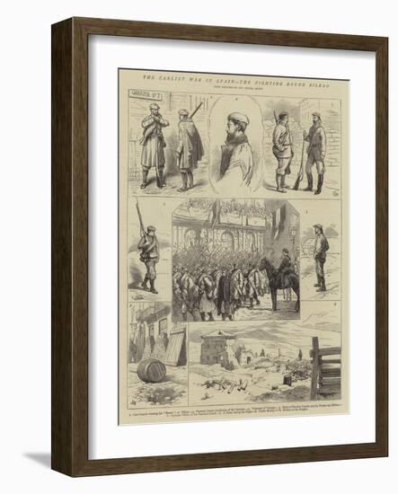 The Carlist War in Spain, the Fighting Round Bilbao-Alfred Chantrey Corbould-Framed Giclee Print