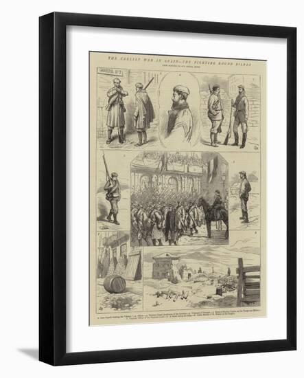 The Carlist War in Spain, the Fighting Round Bilbao-Alfred Chantrey Corbould-Framed Giclee Print