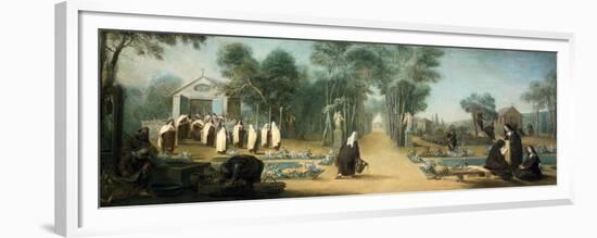 The Carmelite Nuns in the Garden, 18th Century-Charles Guillot-Framed Premium Giclee Print