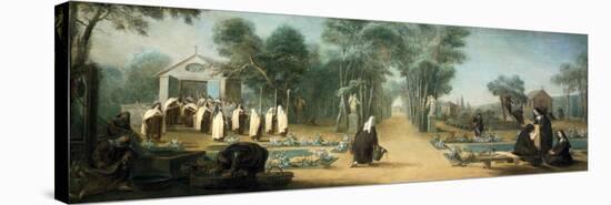 The Carmelite Nuns in the Garden, 18th Century-Charles Guillot-Stretched Canvas