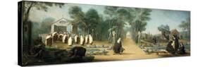 The Carmelite Nuns in the Garden, 18th Century-Charles Guillot-Stretched Canvas