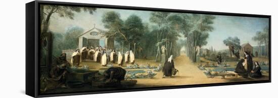 The Carmelite Nuns in the Garden, 18th Century-Charles Guillot-Framed Stretched Canvas