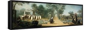 The Carmelite Nuns in the Garden, 18th Century-Charles Guillot-Framed Stretched Canvas