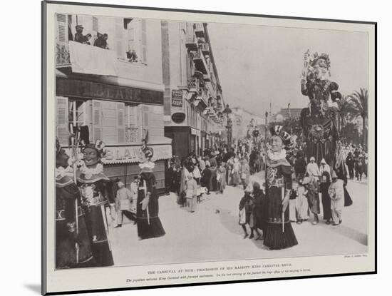 The Carnival at Nice, Procession of His Majesty King Carnival XXVII-null-Mounted Giclee Print