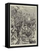 The Carnival at Nice, the Battle of Flowers-null-Framed Stretched Canvas