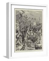 The Carnival at Nice, the Battle of Flowers-null-Framed Giclee Print