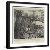 The Carnival at Nice, the Queen Going in Procession Through the Streets-null-Framed Giclee Print