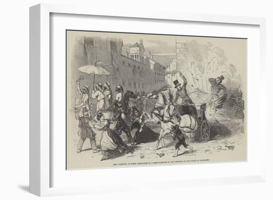 The Carnival at Rome, Explosion of a Hand-Grenade in the Carriage of the Prince of Musignano-null-Framed Giclee Print